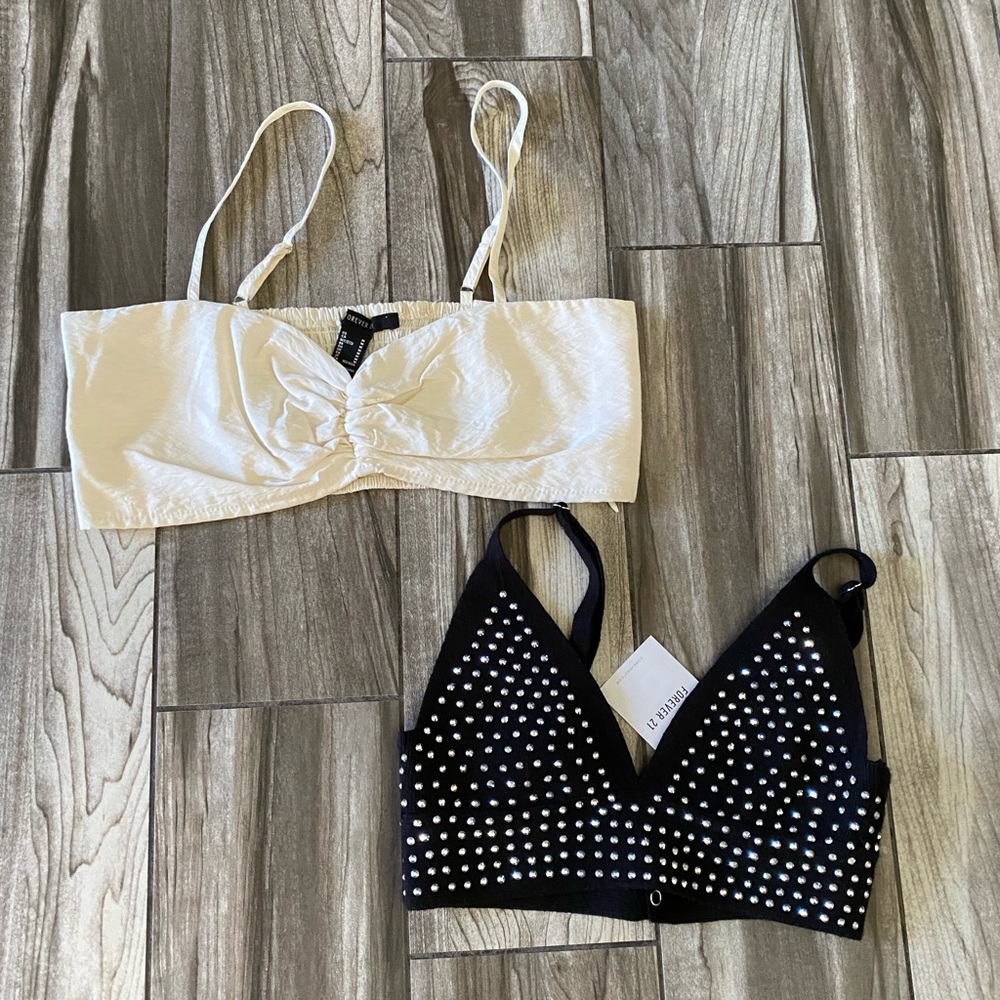 Set Of Two Bralette/Cropped Cami